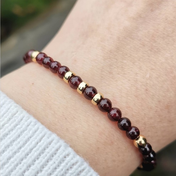 Garnet Gold Bracelet - Picture 1 of 4